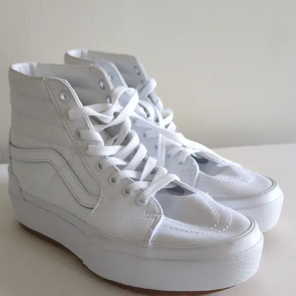 High-Top White Canvas Sneakers