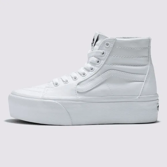 High-Top White Canvas Sneakers