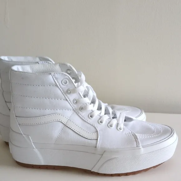 High-Top White Canvas Sneakers