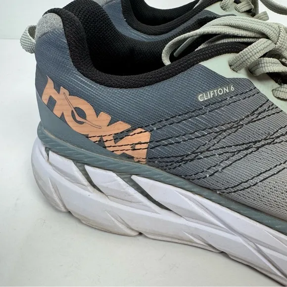 Hoka Clifton 6 Teal Blue Running Shoes Athletic Workout Comfort Shoes