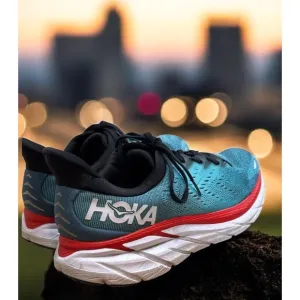 Hoka  One Clifton 8 Mens Size 13d  Teal/Aqurelle soft &amp; light every day comfort