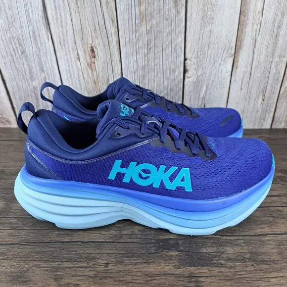 Hoka One One Bondi 8 Running Shoes Men's Sz 11 D Bellwether Blue (Worn Briefly)