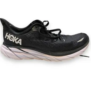 Hoka One One Clifton 8 Womens Size 6.5B Running Shoes Black White 1119394 BWHT