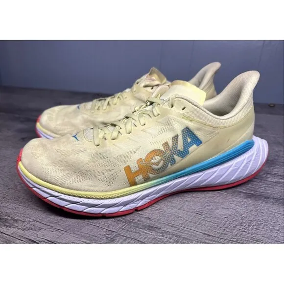 Hoka One One M Carbon X2 Shoes Mens 13 Yellow Running Sneakers Athletic Walking