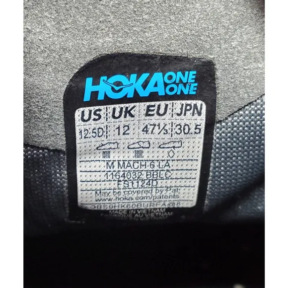 Hoka One One Mach 6 LA Running Shoes Mens 12.5 D Comfort Athletic Gym Sneaker