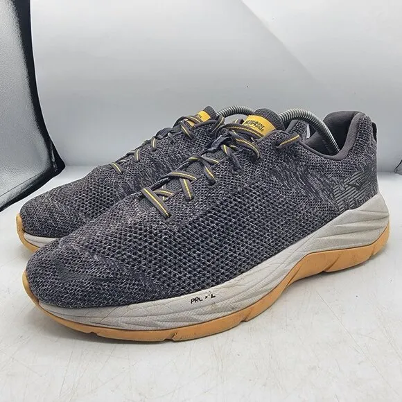 Hoka One One Mach Mens 11 Gray Yellow Athletic Shoes Outdoors Comfort Running