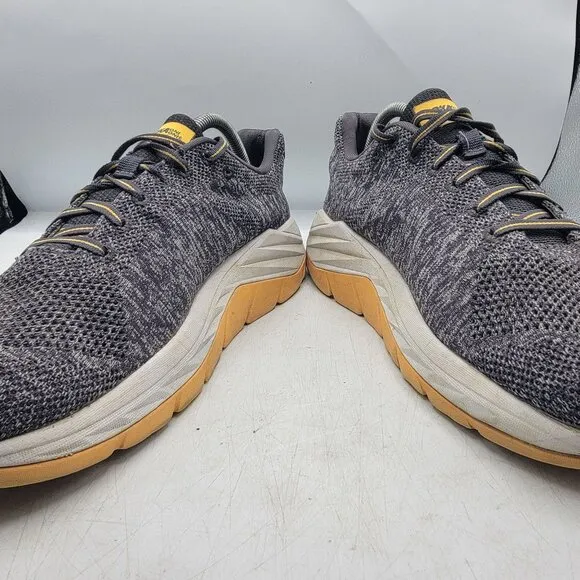 Hoka One One Mach Mens 11 Gray Yellow Athletic Shoes Outdoors Comfort Running