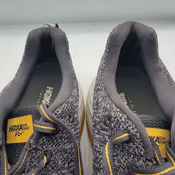Hoka One One Mach Mens 11 Gray Yellow Athletic Shoes Outdoors Comfort Running