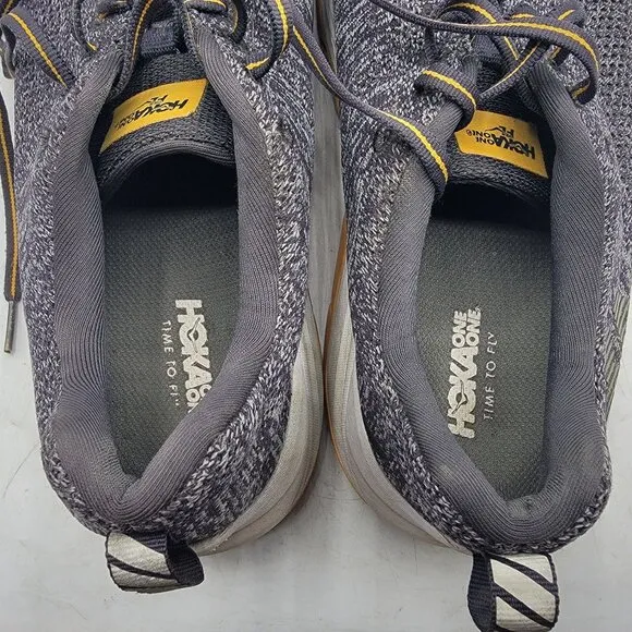 Hoka One One Mach Mens 11 Gray Yellow Athletic Shoes Outdoors Comfort Running