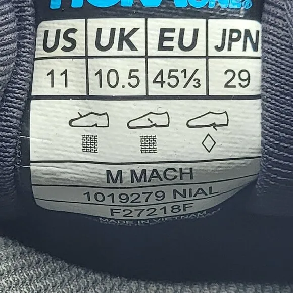 Hoka One One Mach Mens 11 Gray Yellow Athletic Shoes Outdoors Comfort Running