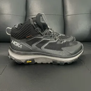 Hoka One One Men’s Sky TOA Hiking Shoes Sz 10 Black Grey Waterproof EUC