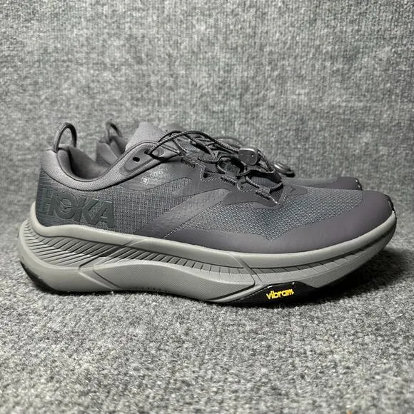 Hoka One One Transport GTX 1133957-GXY Mens 11.5D Sneaker Gray Toggle Lace Shoes