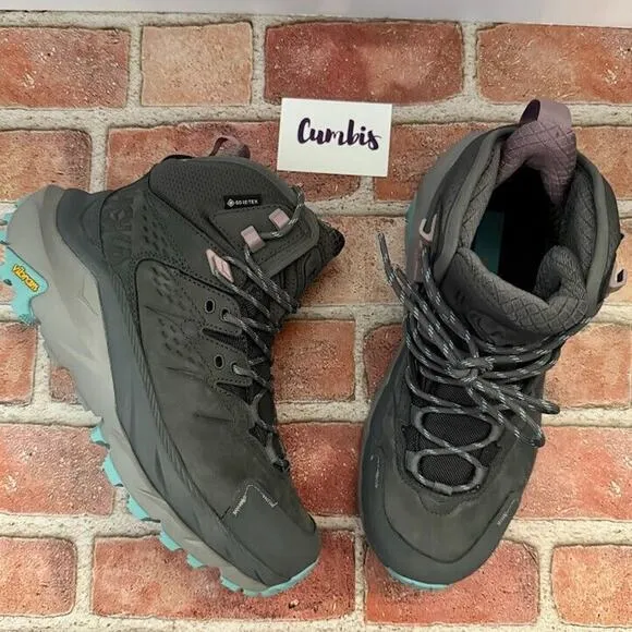 Hoka One One Women's Kaha 2 Mid GTX Hiking Boots Size 8 B Castlerock Gray New