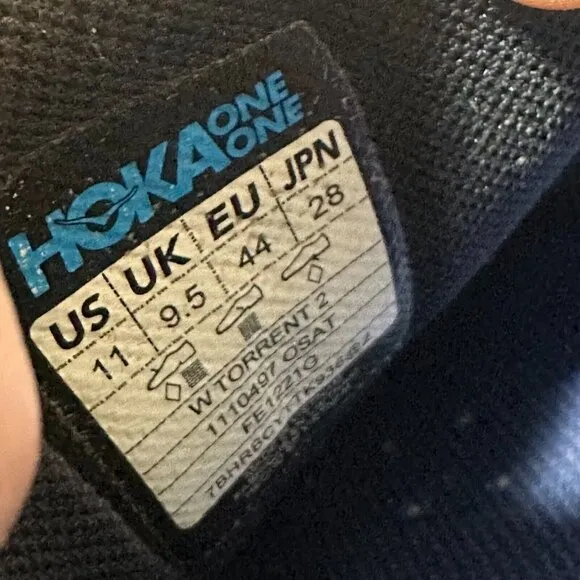 Hoka One One Womens Torrent 2 1110497 OSAT Blue Running Shoes Sneakers Size 11