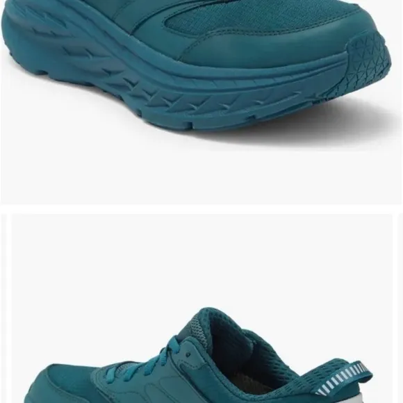 Hoka Unisex 13 Bondi L Leather GTX GoreTex UTeal Blue Cushioned Shoes NWOT
