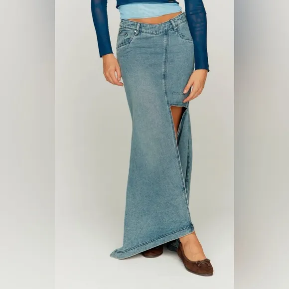 House of Sunny Blue High Low Skirt
