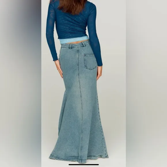 House of Sunny Blue High Low Skirt