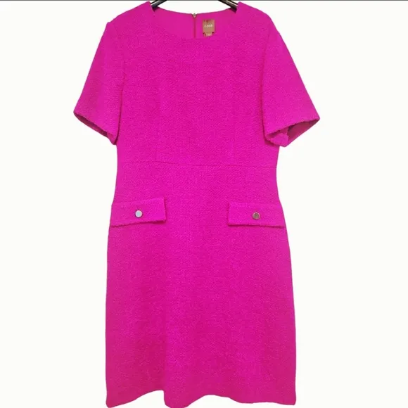 Hugo Boss Woman's Short Sleeve Tweed A line Scoop neckline Mini Dress