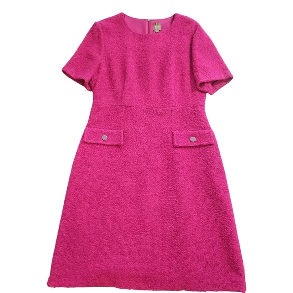 Hugo Boss Woman's Short Sleeve Tweed A line Scoop neckline Mini Dress
