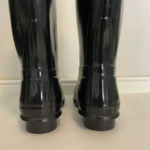 Hunter Black Original Tall Gloss Rain Boots Size 8 New without box
