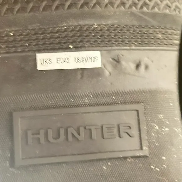 Hunter Black Rubber pull on short original Chelsea Boots size 10