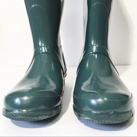 Hunter green tall Rain boots
