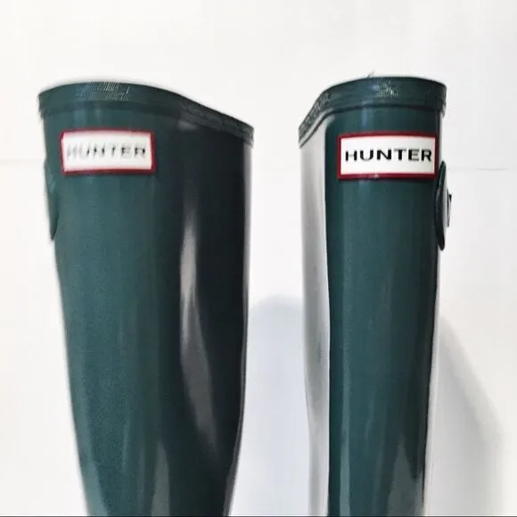 Hunter green tall Rain boots