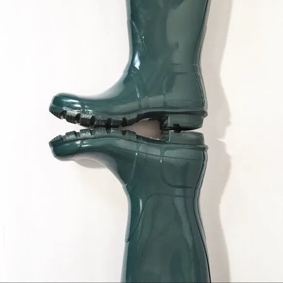 Hunter green tall Rain boots