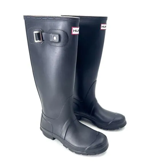HUNTER Original Black Rubber Tall Rain Boots