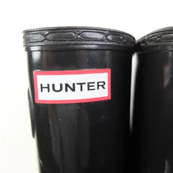 Hunter Original Black Tall Gloss Rain Boots Size 5