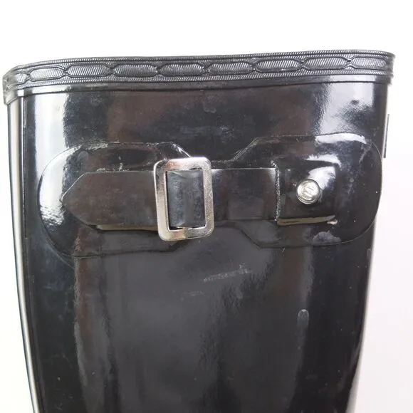 Hunter Original Black Tall Gloss Rain Boots Size 5
