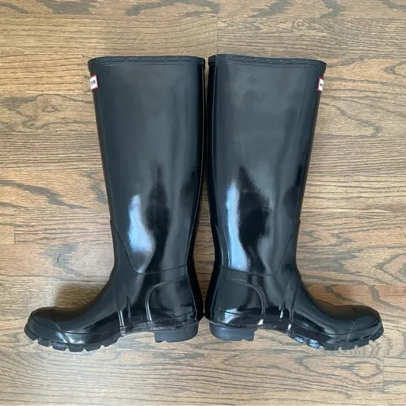 Hunter original gloss tall rain boots size M5 F6