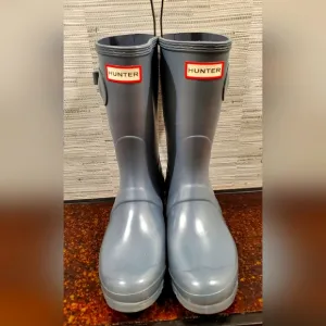 HUNTER Original Grey Short Gloss Boots