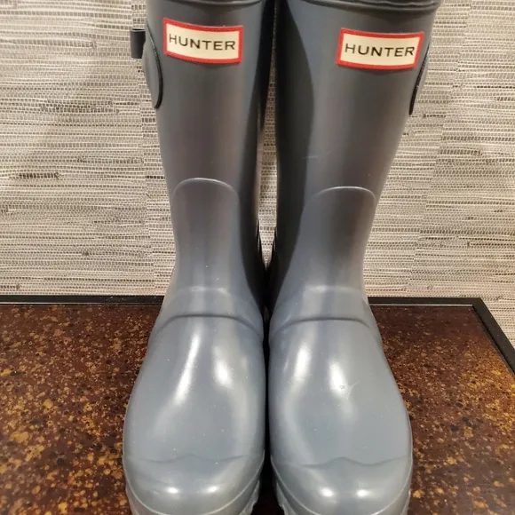 HUNTER Original Grey Short Gloss Boots