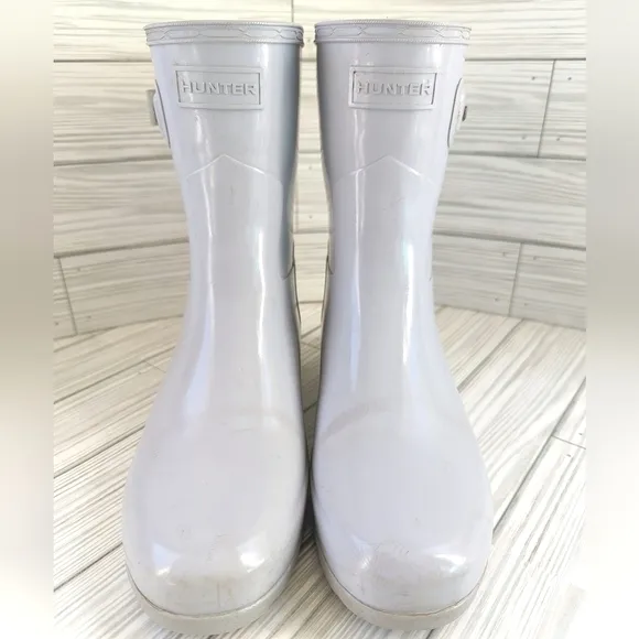 Hunter Original Refined Short Gloss Rain Boots in Fountain Blue Size 7