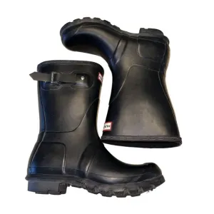Hunter Original Short Black Waterproof Natural Rubber Rain Boots Women's 7