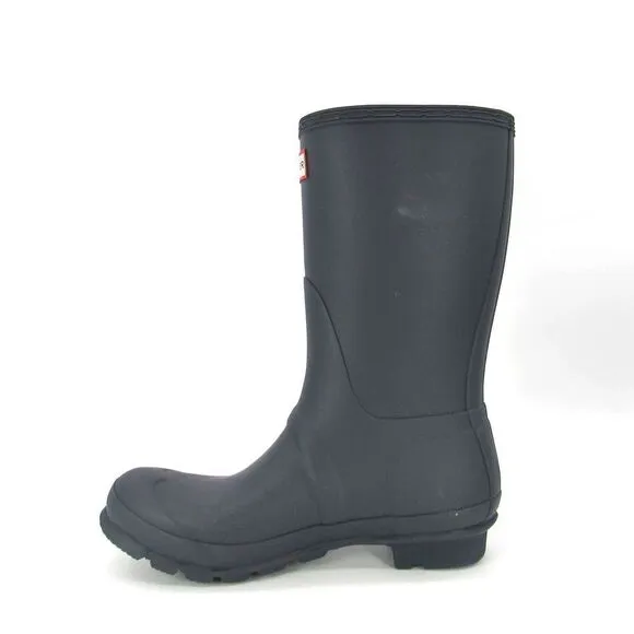HUNTER Original Short Waterproof Rain Boots in Navy SZ 6