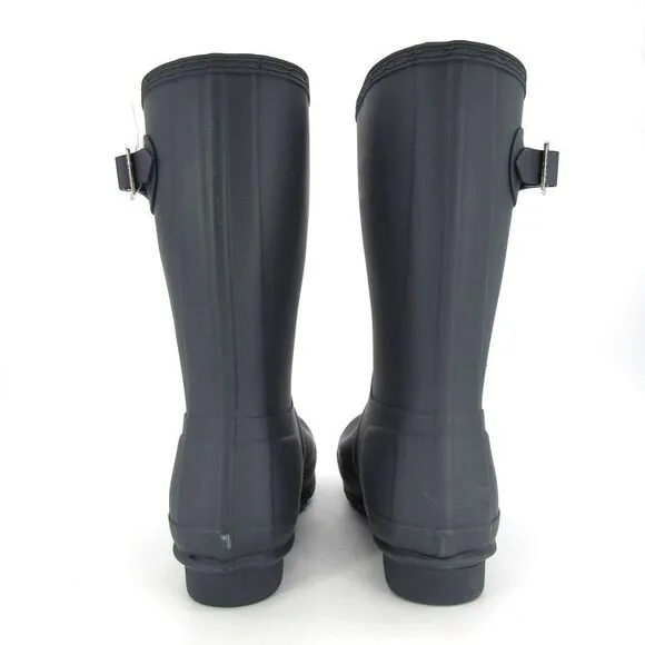 HUNTER Original Short Waterproof Rain Boots in Navy SZ 6