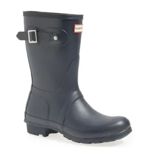 HUNTER Original Short Waterproof Rain Boots in Navy SZ 6