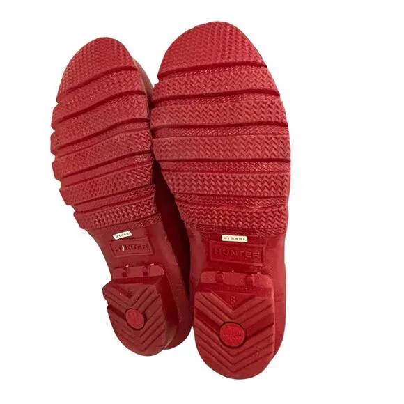Hunter Original Tall Gloss Rain Boots Military Red Size 8