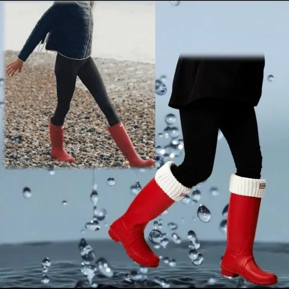 Hunter Original Tall Red Rain Boots NIB