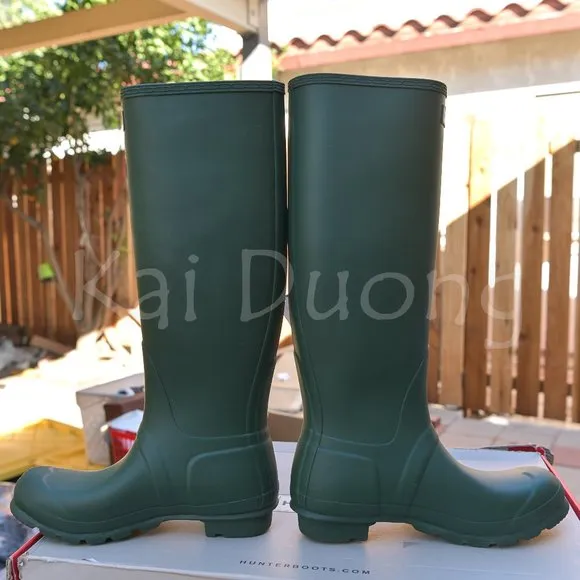 Hunter Original Women Tall Matte GREEN Rain Boots
