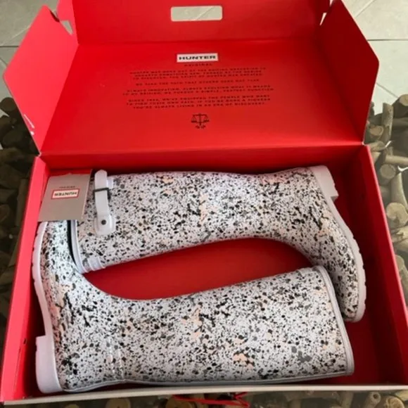 HUNTER Particle Print Spurrey Rain Boots