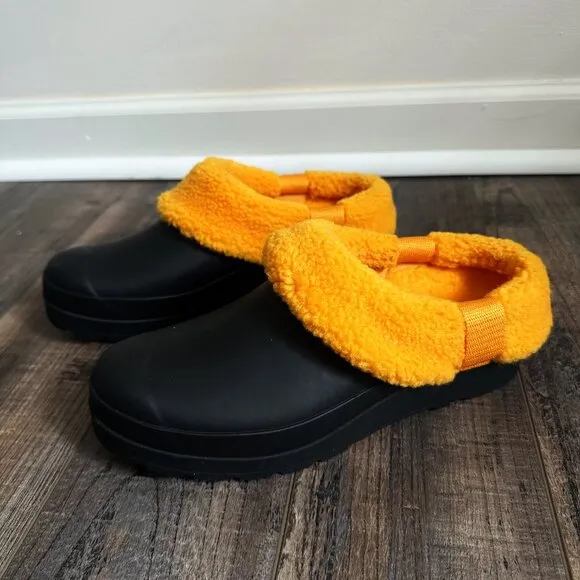 Hunter PLAY SHERPA INSULATED CLOG Black Nomad Orange New Women's Shoes Size 7