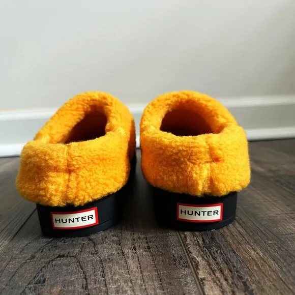 Hunter PLAY SHERPA INSULATED CLOG Black Nomad Orange New Women's Shoes Size 7