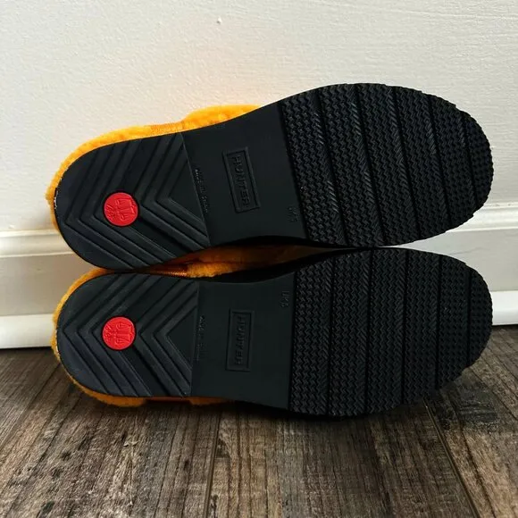 Hunter PLAY SHERPA INSULATED CLOG Black Nomad Orange New Women's Shoes Size 7