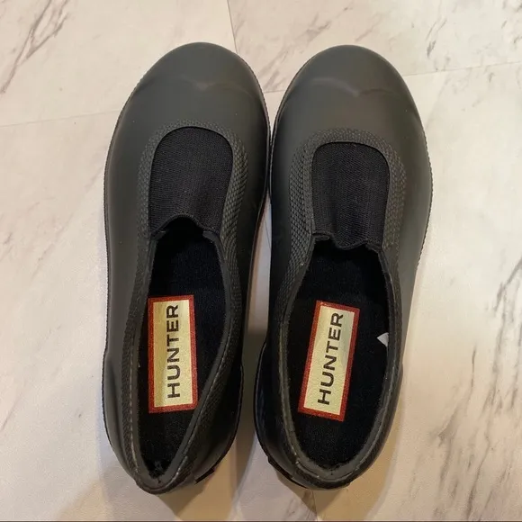 Hunter Plimsoll Black Kids Waterproof Shoes