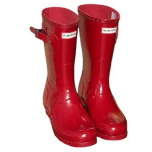 Hunter Red Original Tour Short Gloss Packable Rain Boot (Women) 9