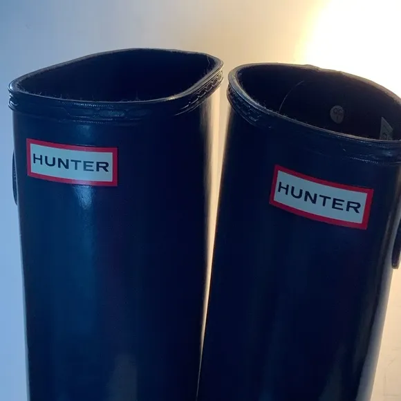Hunter Tall Gloss Rain Boots &amp; Boot Socks 16&quot; #L1
