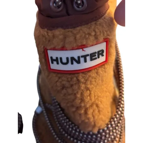 Hunter Wanderer Faux Shearling Waterproof Snow Boots 8 Mawson Creek/Muted Berry